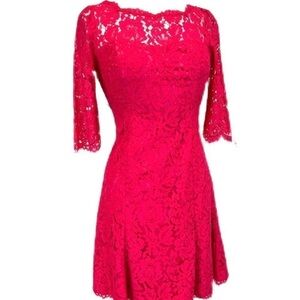 Elegant Lace Red Dress